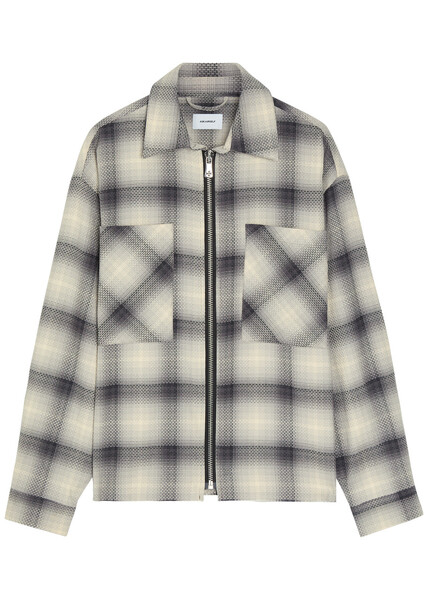  Askyurself Raw Summer Plaid Flannel Overshirt - Black - M 