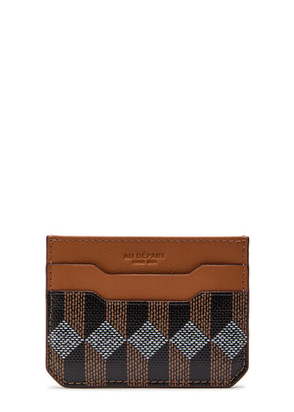  Au Depart Patterned Leather Card Holder - Brown - One Size 