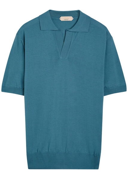  Aurélien Merino Wool Polo Shirt - Light Green - S 