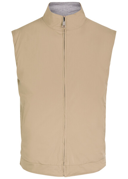  Aurélien Quilted Reversible Shell Gilet - Beige - M 