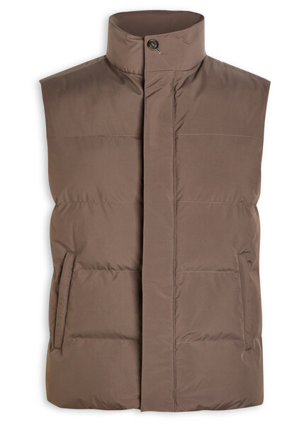  Aurélien Quilted Shell Gilet - Taupe - L 