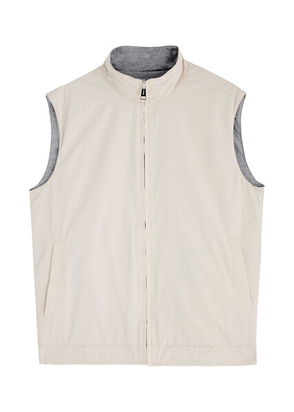  Aurélien Resort Reversible Shell Gilet - Cream - M 