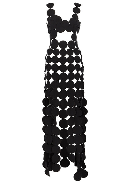  A.w.a.k.e Mode Black Laser-cut Circle Maxi Dress - 6 