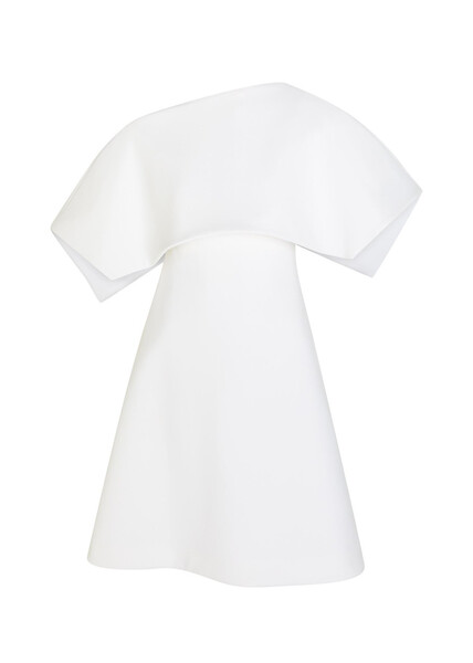  A.w.a.k.e Mode Cape-effect Crepe Mini Dress - White - 40 (uk12 / M) 