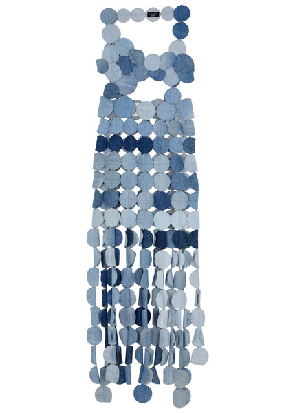  A.w.a.k.e Mode Laser-cut Denim Maxi Dress - Blue - 8 