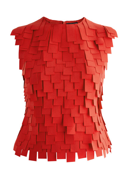  A.w.a.k.e Mode Laser-cut Fringed Top - Red - 40 (uk12 / M) 