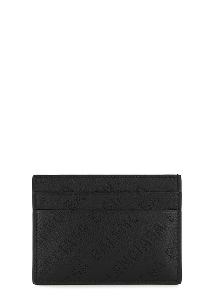 Balenciaga Black Logo-perforated Leather Card Holder 