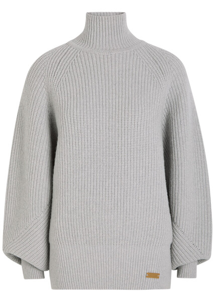  Balmain Batwing Ribbed Wool Jumper - Grey - 40 (uk12 / M) 