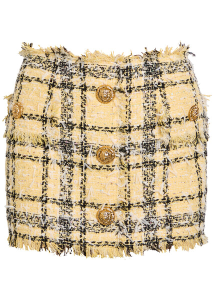  Balmain Checked Tweed Mini Skirt - Multicoloured - 34 (uk6 / Xs) 