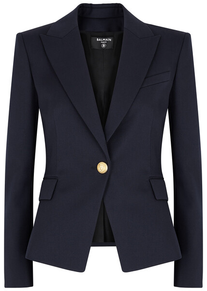  Balmain Wool Blazer - Navy - 8 