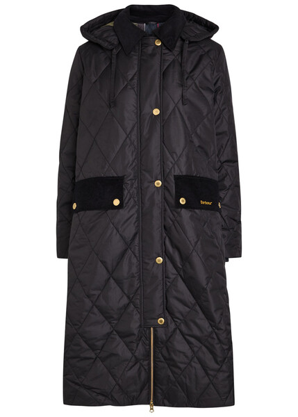  Barbour Meredith Detachable-hood Quilted Shell Jacket - Black - 8 (uk8 / S) 