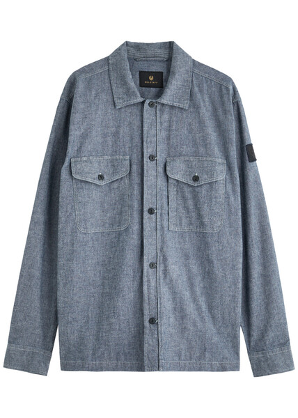  Belstaff Logo Chambray Overshirt - Denim - L 