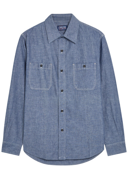  Blue Blue Denim Work Shirt - Dark Blue - S 