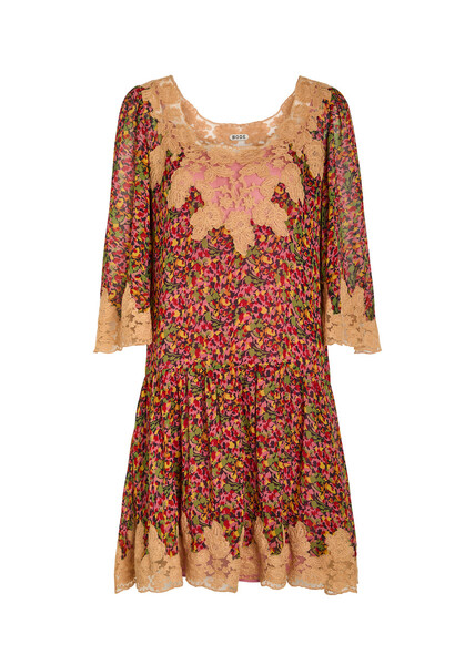  Bode Confetti Floral Silk Mini Dress - Multicoloured 1 - L (uk14 / L) 