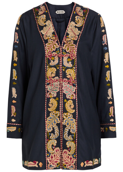  Bode Feather Runner Embroidered Cotton-blend Jacket - Multicoloured 1 - S (uk8-10 / S) 