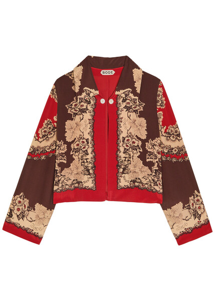  Bode Storybook Printed Silk Jacket - Red - M (uk12 / M) 