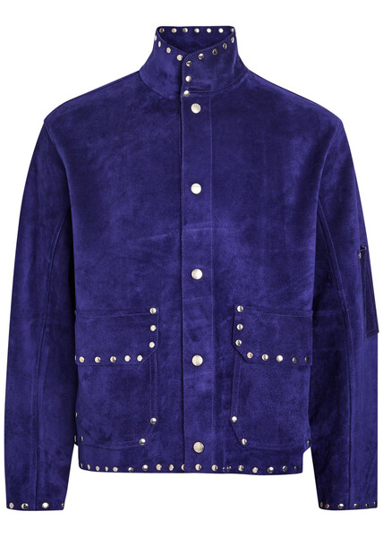  Bode Studded Suede Jacket - Blue - M 