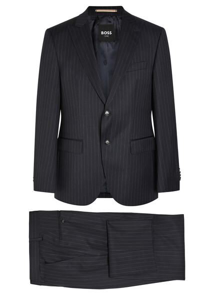  Boss Pinstriped Wool Suit - Navy - 46 (uk36 / S) 