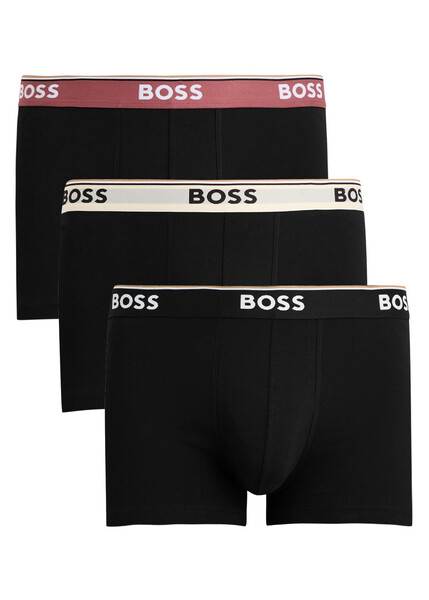 Boss Power Stretch-cotton Trunks - Set Of Three - Black- S 