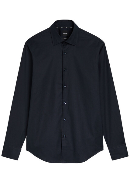  Boss Textured Woven Shirt - Navy - Xxl 