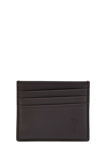  Brunello Cucinelli Leather Card Holder - Black - One Size 
