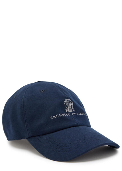  Brunello Cucinelli Logo-embroidered Cotton Cap - Navy - S 