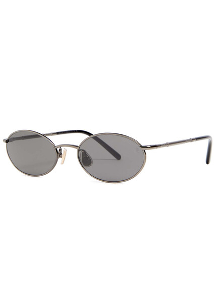  Brunello Cucinelli Oval-frame Sunglasses - Silver - One Size 