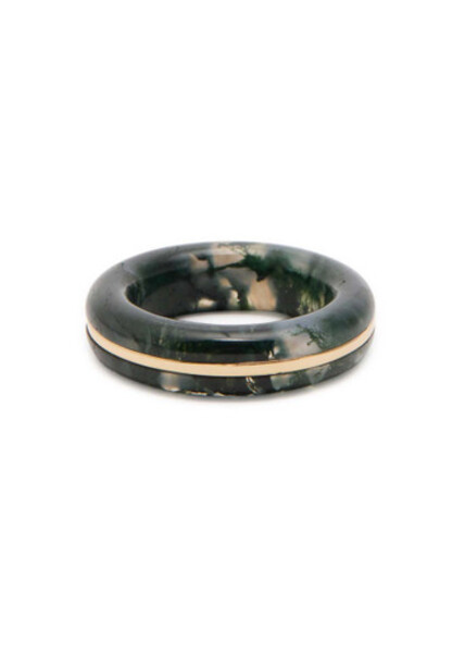  By Pariah Essential Agate Stacking Ring - Green 