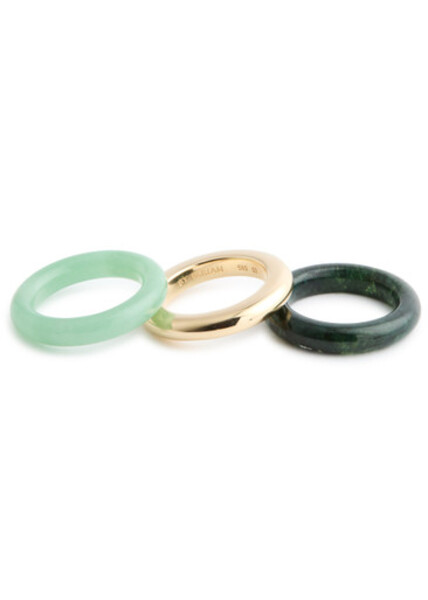  By Pariah Stone Trilogy Stack Rings - Set Of Three - Gold 