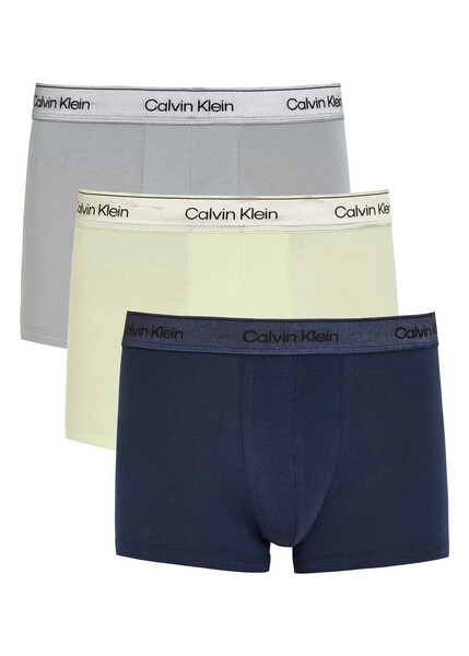  Calvin Klein Icon Metallic Stretch-cotton Trunks - Set Of Three - Multicoloured - L 