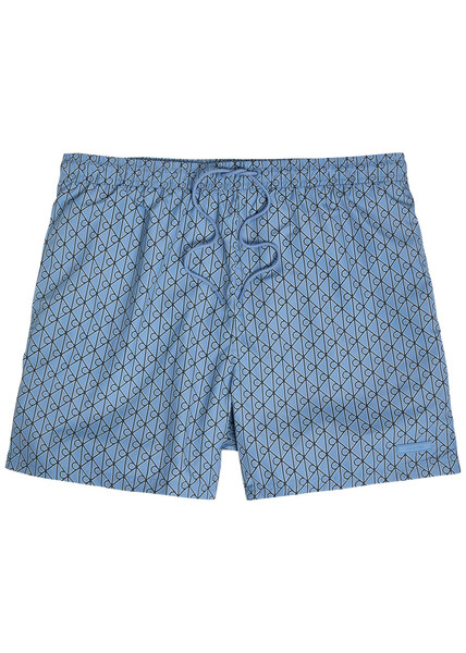  Calvin Klein Logo-appliquéd Printed Shell Swim Shorts - Blue - S 