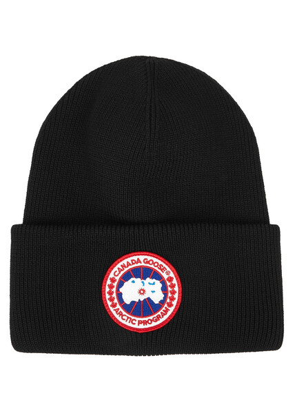  Canada Goose Arctic Disc Toque Wool Beanie - Black 