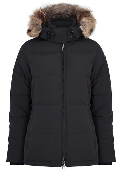  Canada Goose Chelsea Fur-trimmed Arctic-tech Parka - Navy - Xs 