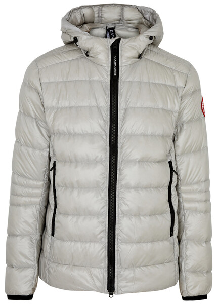  Canada Goose Crofton Quilted Shell Jacket , Men's Designer Shell Jacket, Silver - S 