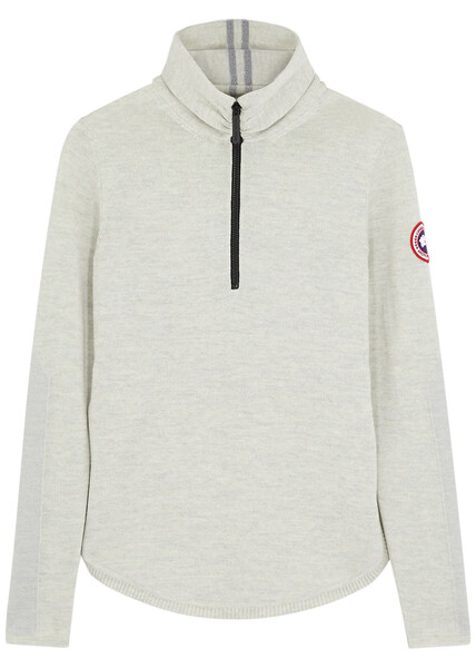  Canada Goose Fairhaven Half-zip Wool Jumper, Grey, Jumper, Wool - Xs 