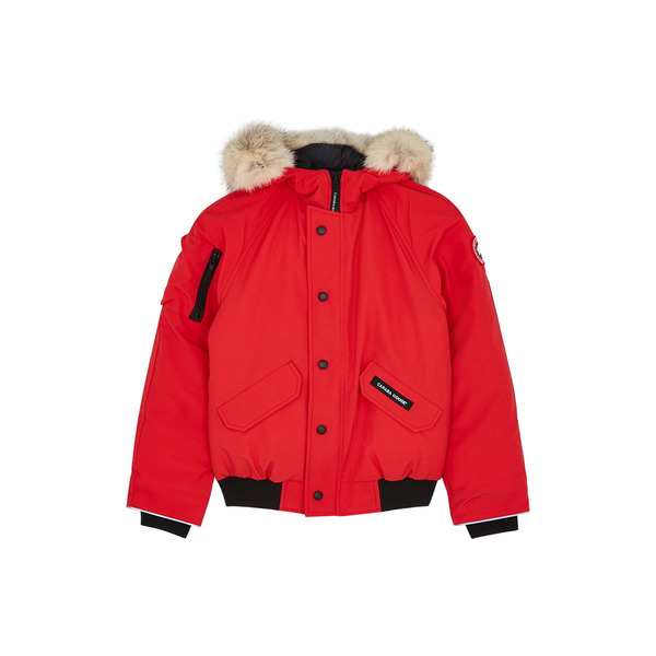  Canada Goose Kids Rundle Fur-trimmed Artic-tech Bomber Jacket - Red 