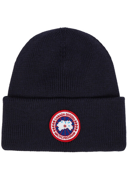  Canada Goose Logo Wool Beanie - Black 