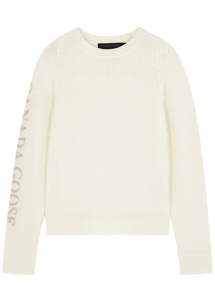  Canada Goose Saturna Logo-intarsia Wool Jumper - Cream - M 