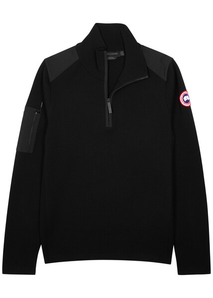  Canada Goose Stormont Half-zip Wool Jumper - Black - L 