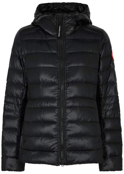  Canada Goose Women's Small Black Cypress Quilted Hooded Shell Jacket - Water-resistant & Lightweight - S 