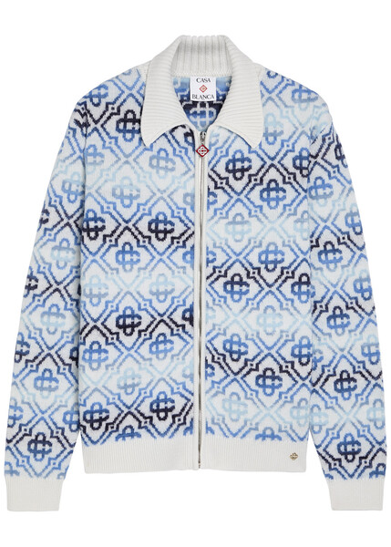  Casablanca Monogram Wool-blend Cardigan - Multicoloured 1 - S 
