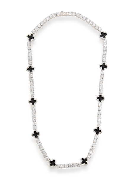  Cernucci Black Motif Tennis Necklace - One Size 