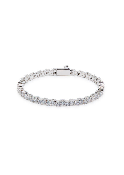  Cernucci Cystal-embellished Rhodium-plated Tennis Bracelet - Silver - 8 (3xl) 