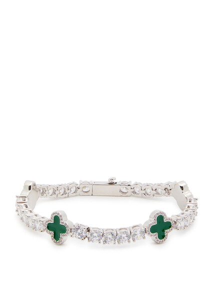 Cernucci Green Motif Tennis Bracelet - One Size 