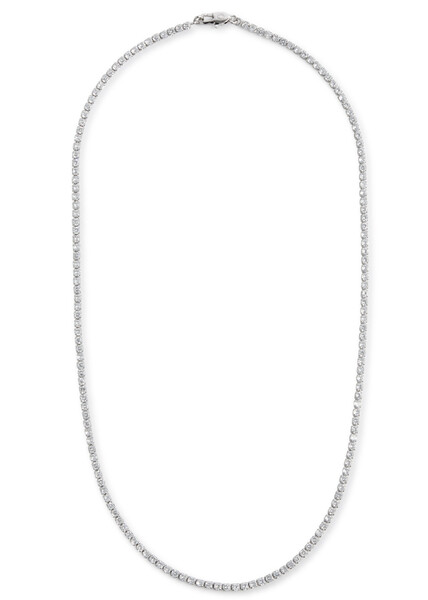  Cernucci Micro Crystal-embellished Tennis Necklace - Silver - One Size 