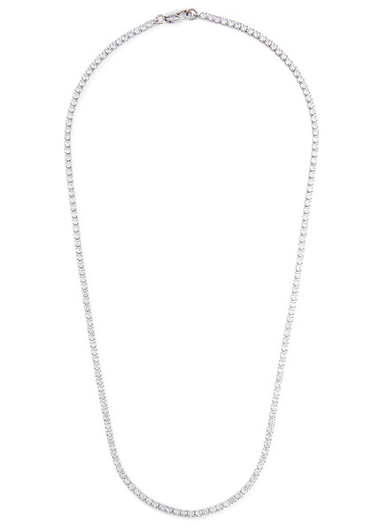 Cernucci Tennis Micro Crystal-embellished Necklace - Silver 