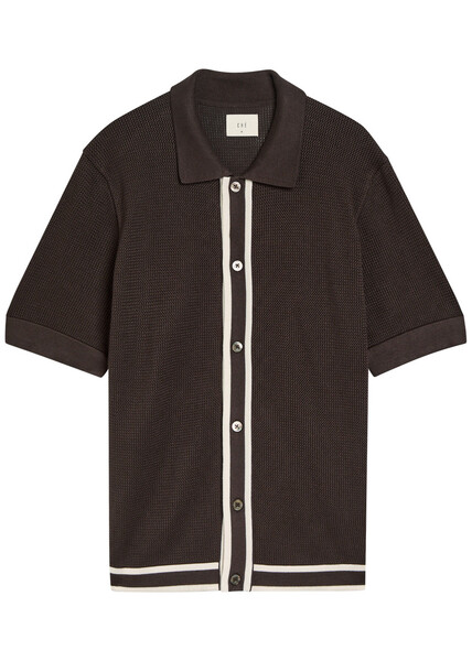  Che George Open-knit Shirt - Dark Brown - M 