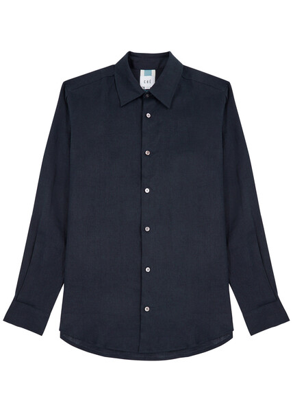  Che Linen Shirt - Navy - L 