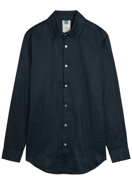  Che Linen Shirt - Navy - Xxl 