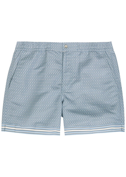  Che Lucena Printed Shell Swim Shorts - Light Blue - M 